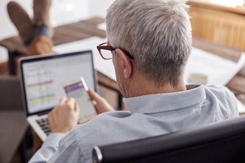 man at computer